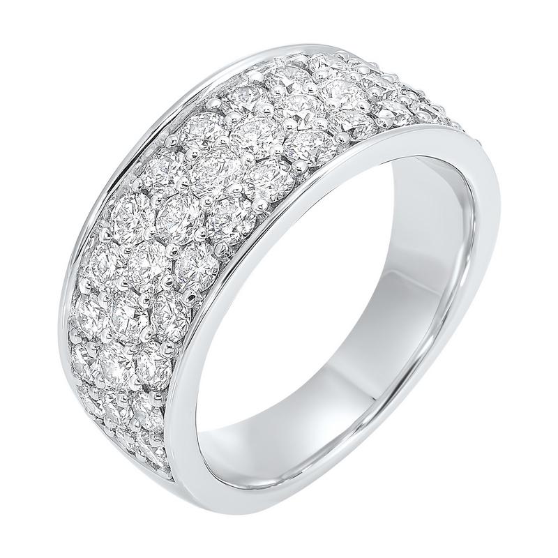 14kw multi row prong diamond band 2ct, ego53-4w