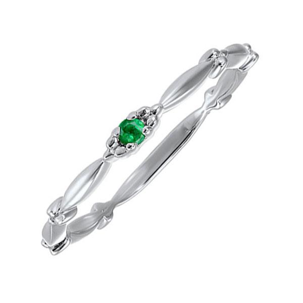 10kt white gold classic book birthstone stackable fashion ring