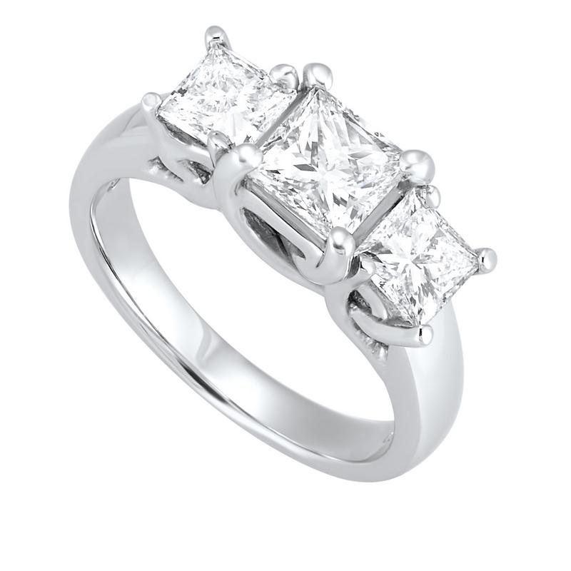 14kw 3 stone princess prong ring 3/4ct, fr1274-4w