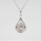 Sterling Silver & CZ Two-Toned Rhythm of Love Fleur-de-Lis Drop Pendant back of pendant