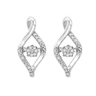 silver (slv 995) diamond rhythm of love fashion earrings  - 1/10 ctw