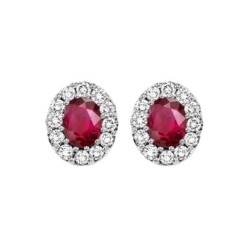 14kw color ens halo prong ruby earrings 1/5ct, rg68799-4wc