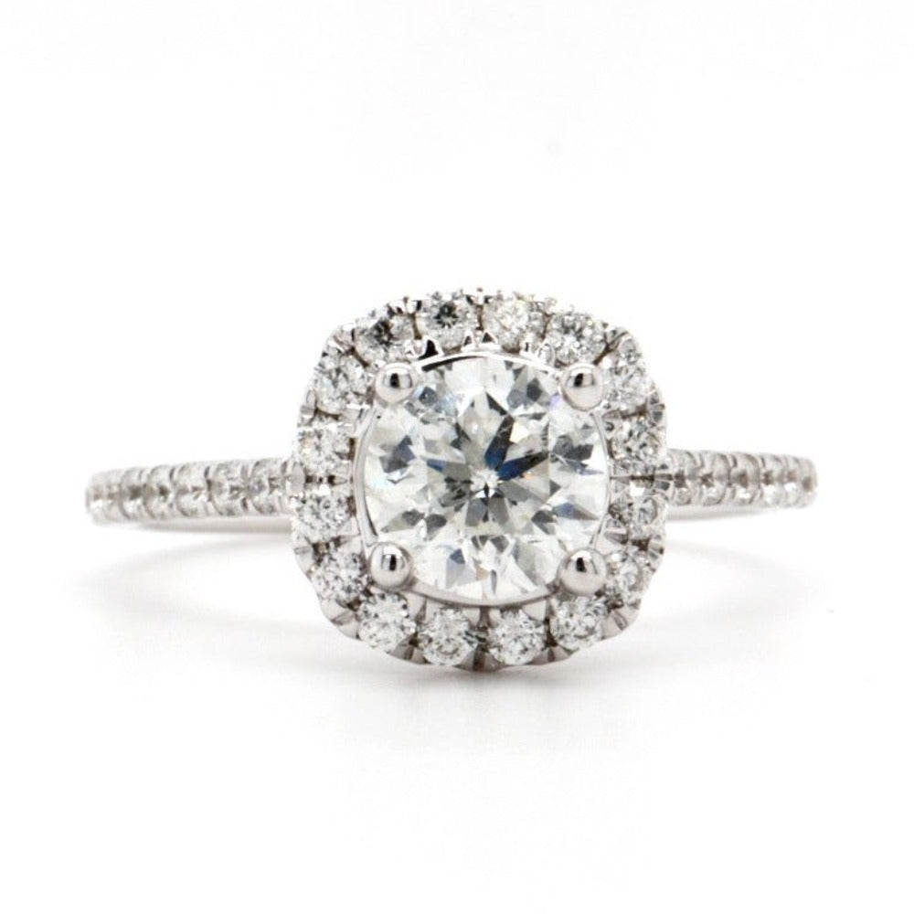SallyK Cushion Halo Engagement Ring