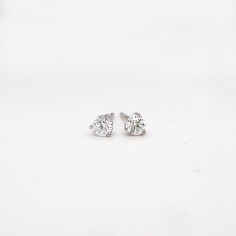 SallyK Multi-Faceted Round Diamond Stud Earrings