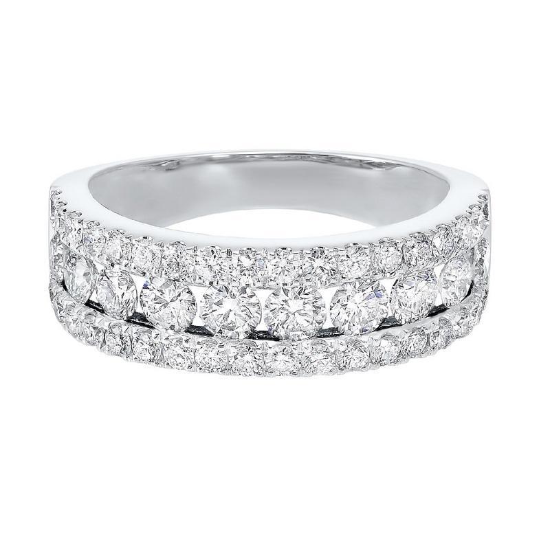 triple row diamond stackable band in 14k white gold (1 1/2ctw)