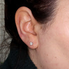 3/4 CTW SallyK Diamond Stud Earrings on model