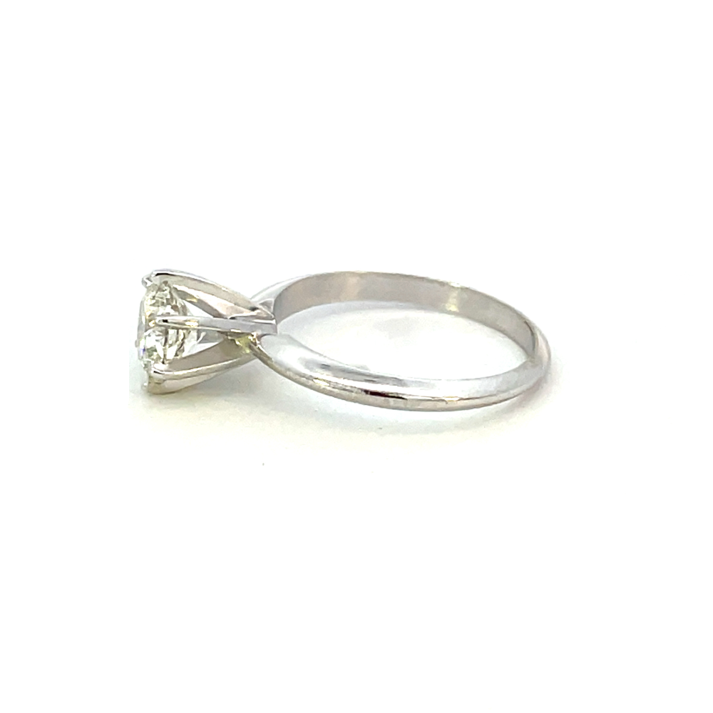 14K White Gold 1.12CT Round Solitaire Diamond Engagement Ring_Side 2