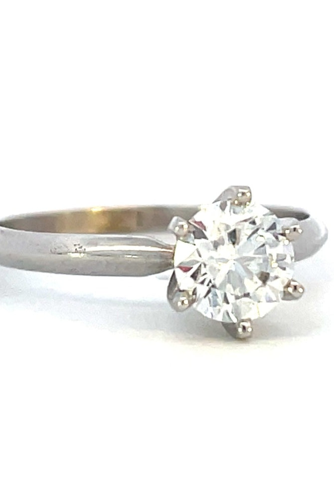 14KW Solitaire Lab Grown Diamond Engagement Ring .84 CT side 1