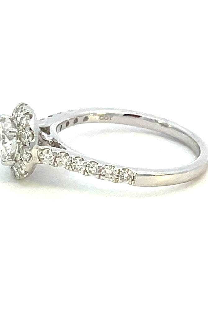 14K White Gold 1 CT Diamond Engagement Ring side two
