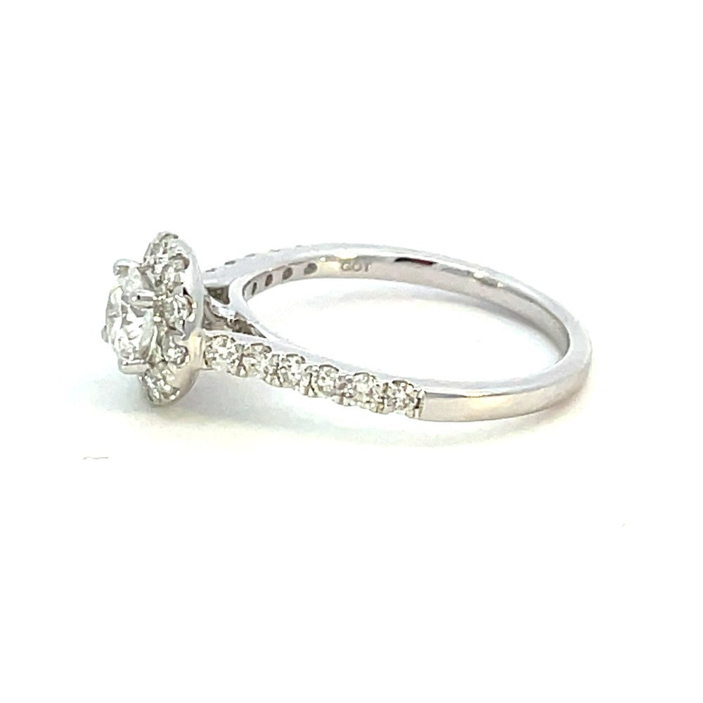 14K White Gold 1 CT Diamond Engagement Ring side two