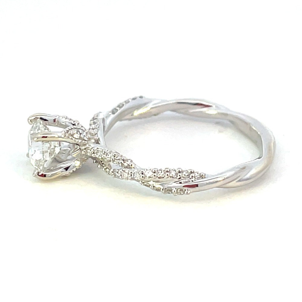 14KW Diamond Engagement Ring with Twisted Diamond Shank .95 CTW side 2