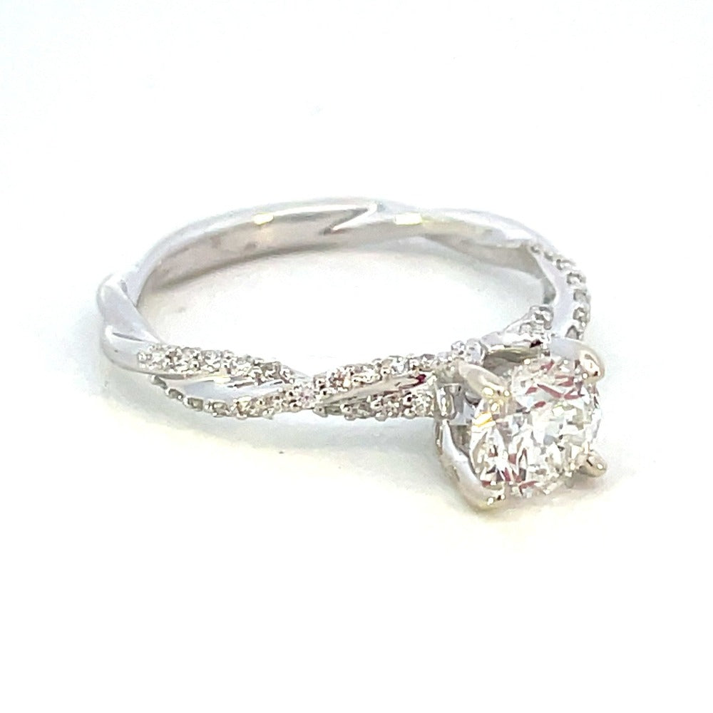 14KW Diamond Engagement Ring with Twisted Diamond Shank .95 CTW side 1