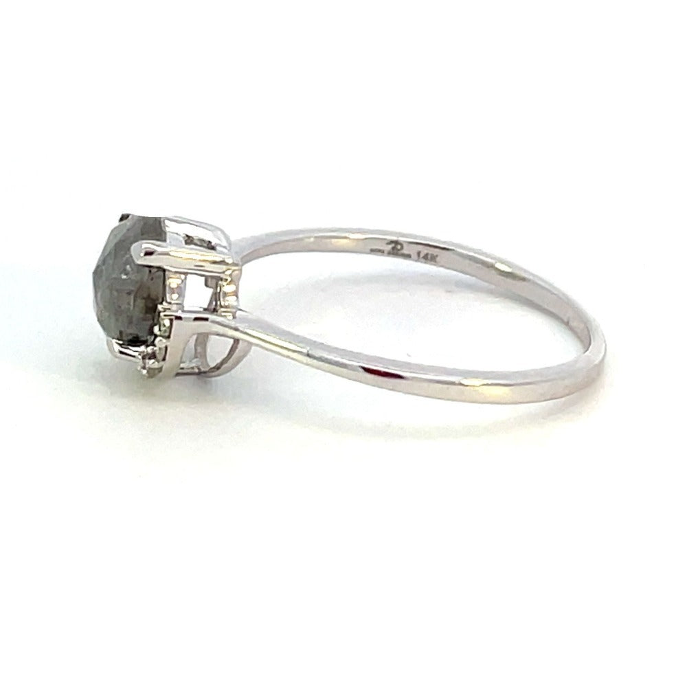 14KW Gold Salt & Pepper Diamond Engagement Ring side 2