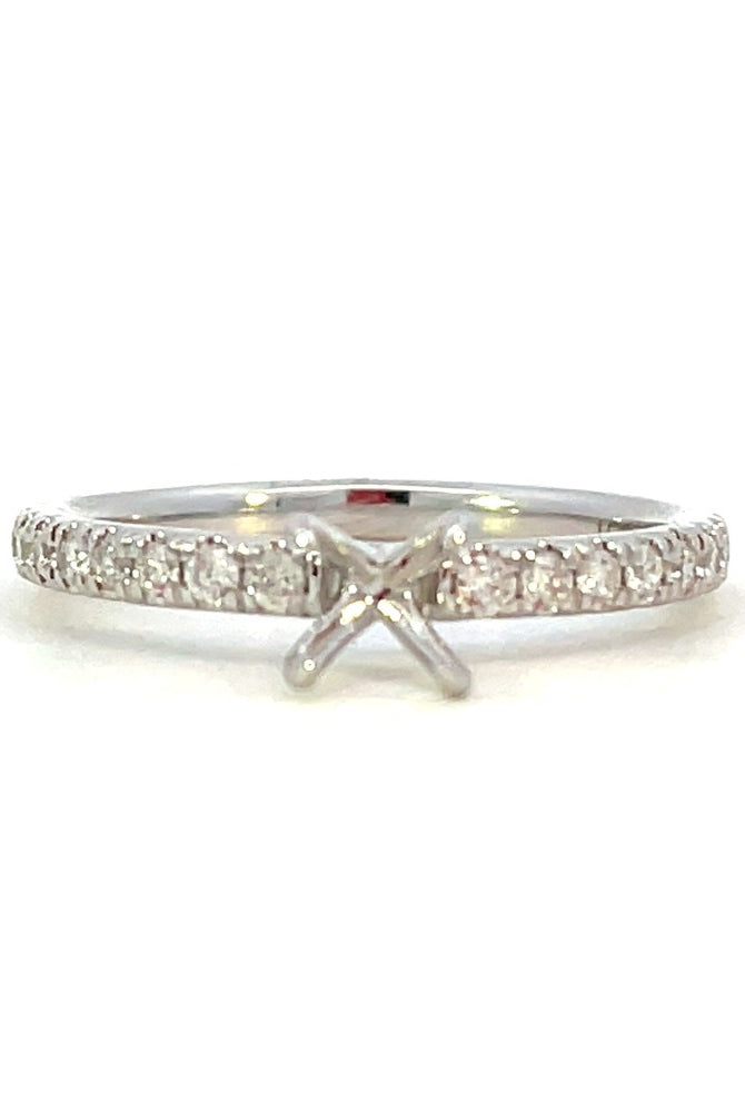SallyK 14K White Gold Diamond Engagement Ring (Semi-Mount) 1/4 CTW