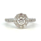 14KW Lab Grown Diamond Engagement Ring with Halo .90 CTW