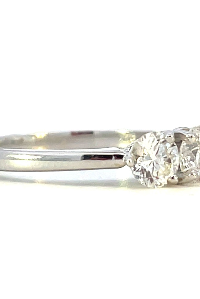 14KW Three Stone Diamond Engagement Ring 1 CTW side 1