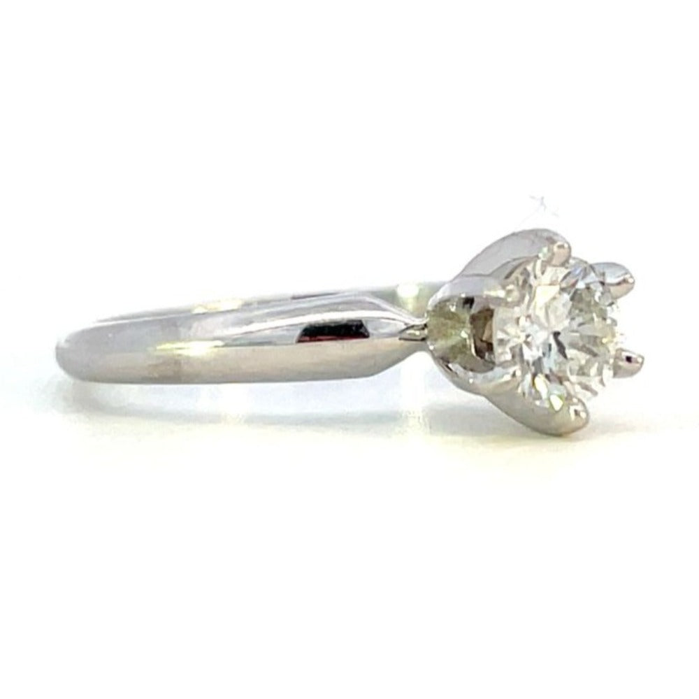 14K White Gold Diamond Solitaire Engagement Ring 1/2 CT side 1