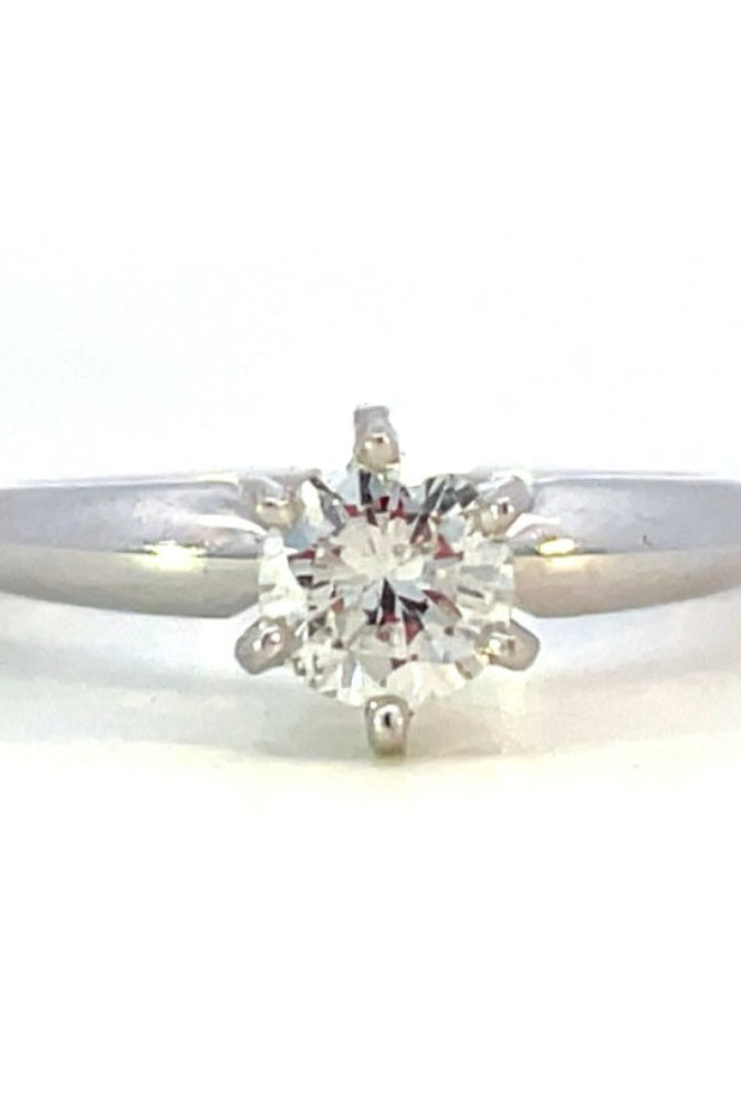 14K White Gold Diamond Solitaire Engagement Ring 1/2 CT
