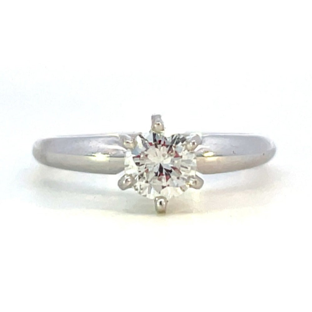 14K White Gold Diamond Solitaire Engagement Ring 1/2 CT