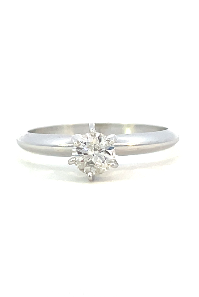 front view of 1/3 carat solitaire diamond engagement ring
