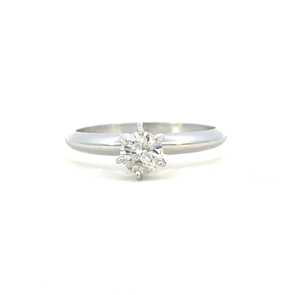 front view of 1/3 carat solitaire diamond engagement ring