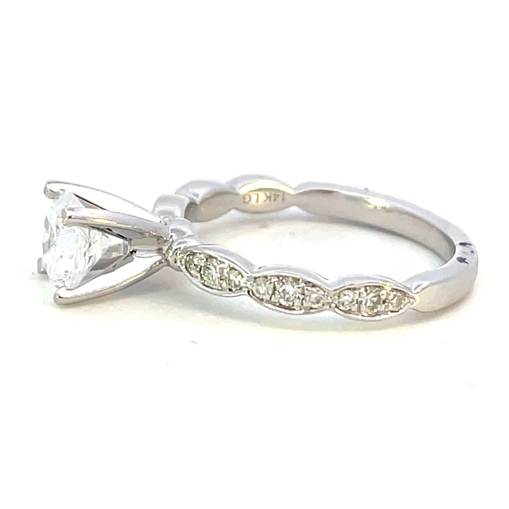 Semi-Set 14KW Lab Grown Diamond Ring with Scalloped Shank 1/5 CTW side 2