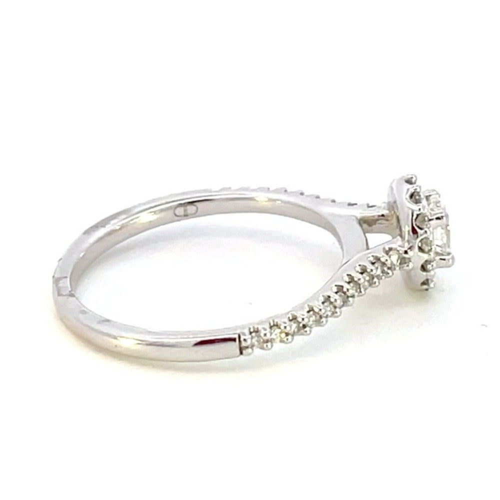 14KW Oval Diamond Engagement Ring with Halo 1/2 CTW side 1