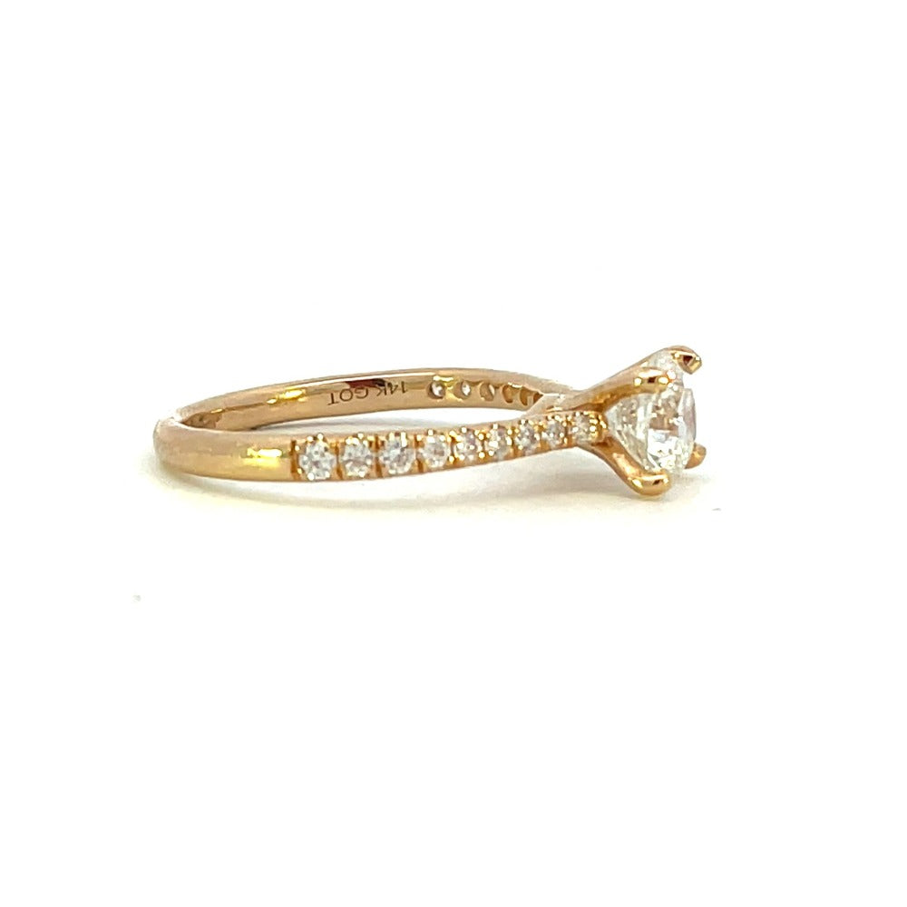 SallyK 14K Yellow Gold Diamond Engagement Ring side 2