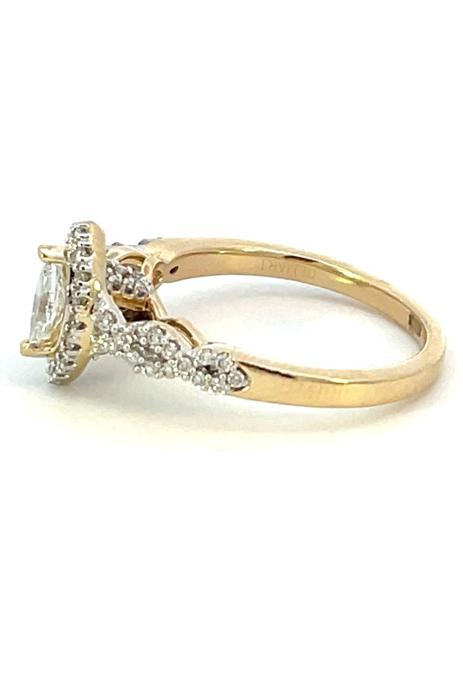 14KY Criss-Cross Style Engagement Ring side 1