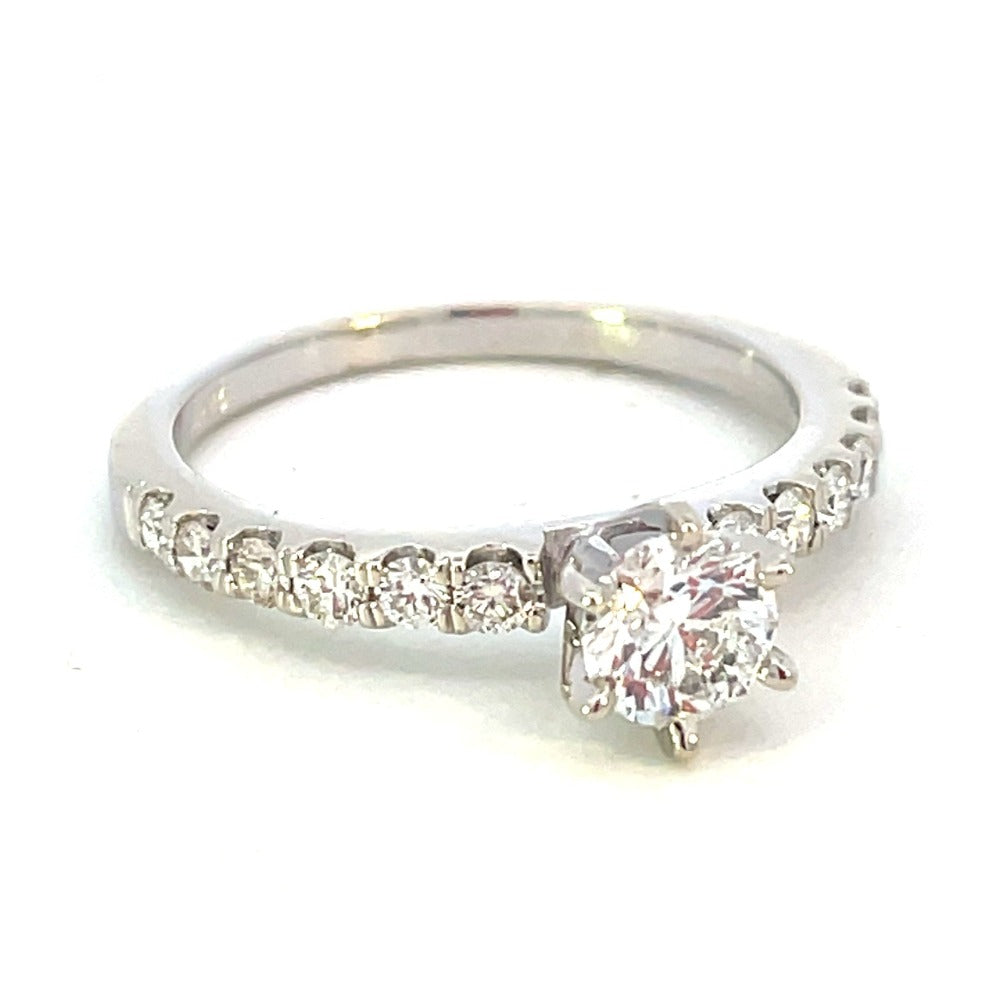 14KW Diamond Engagement Ring with Side Accents .92 CTW side 1