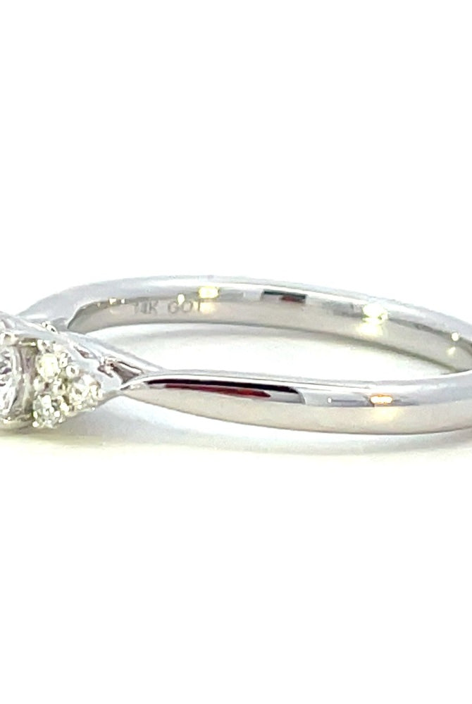 Semi-Set 14KW SallyK Diamond Engagement Ring with Accents 1/12 CTW side 2