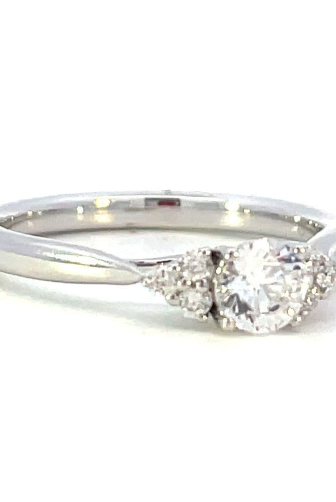 Semi-Set 14KW SallyK Diamond Engagement Ring with Accents 1/12 CTW side 1