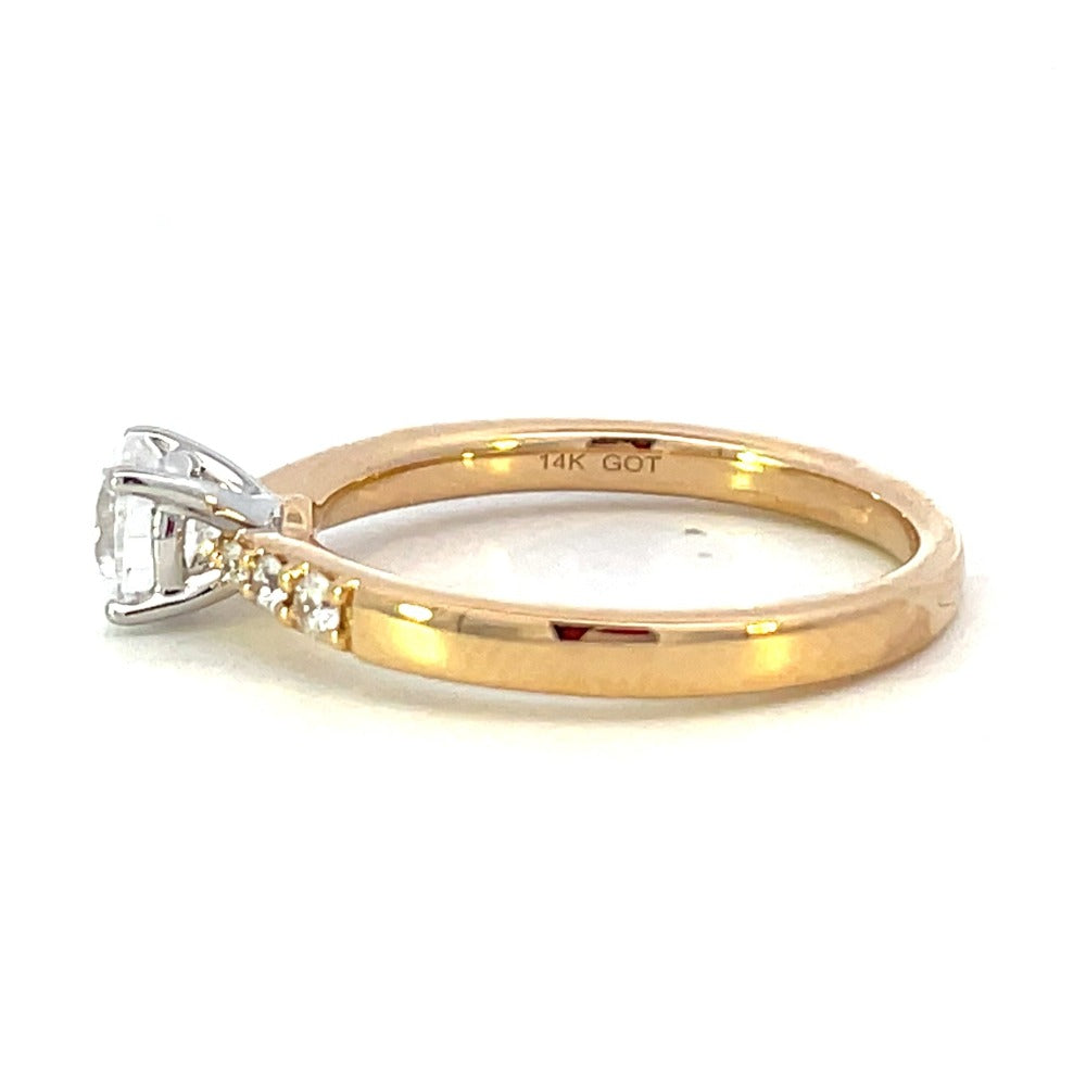 Semi-Set 14K Yellow Gold SallyK Diamond Accented Engagement Ring 1/10 CTW side 2