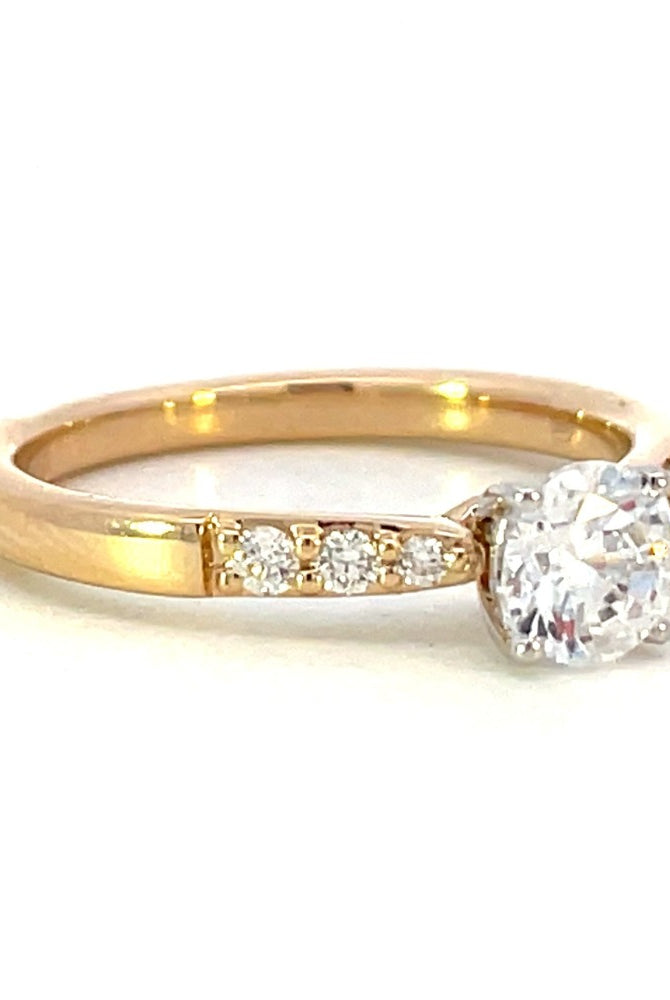 Semi-Set 14K Yellow Gold SallyK Diamond Accented Engagement Ring 1/10 CTW side 1