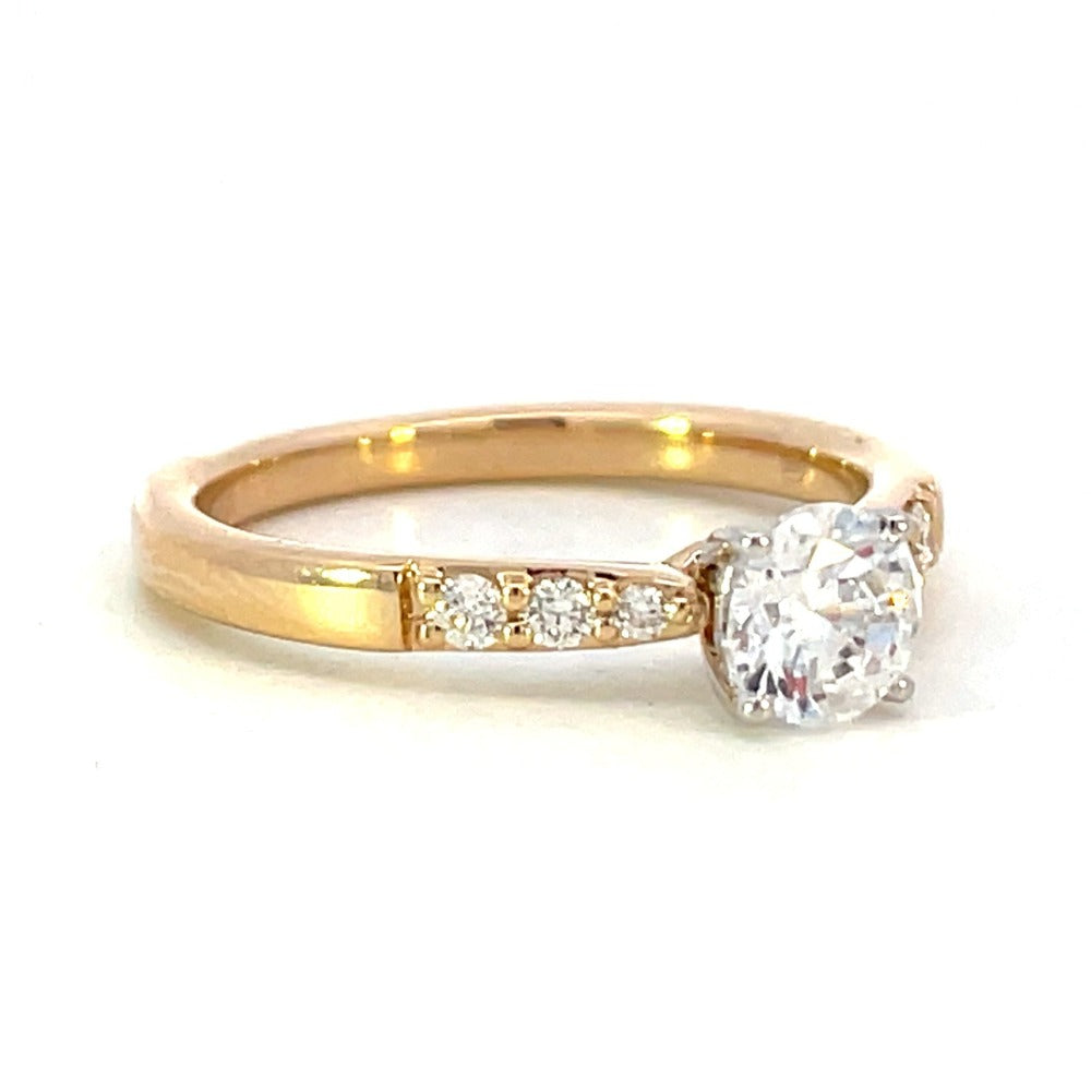 Semi-Set 14K Yellow Gold SallyK Diamond Accented Engagement Ring 1/10 CTW side 1