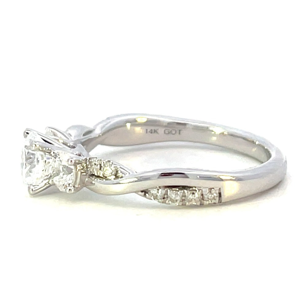 Semi-Set 14KW Sally K Diamond Engagement Ring with Twisted Shank 1/2 CTW side 2