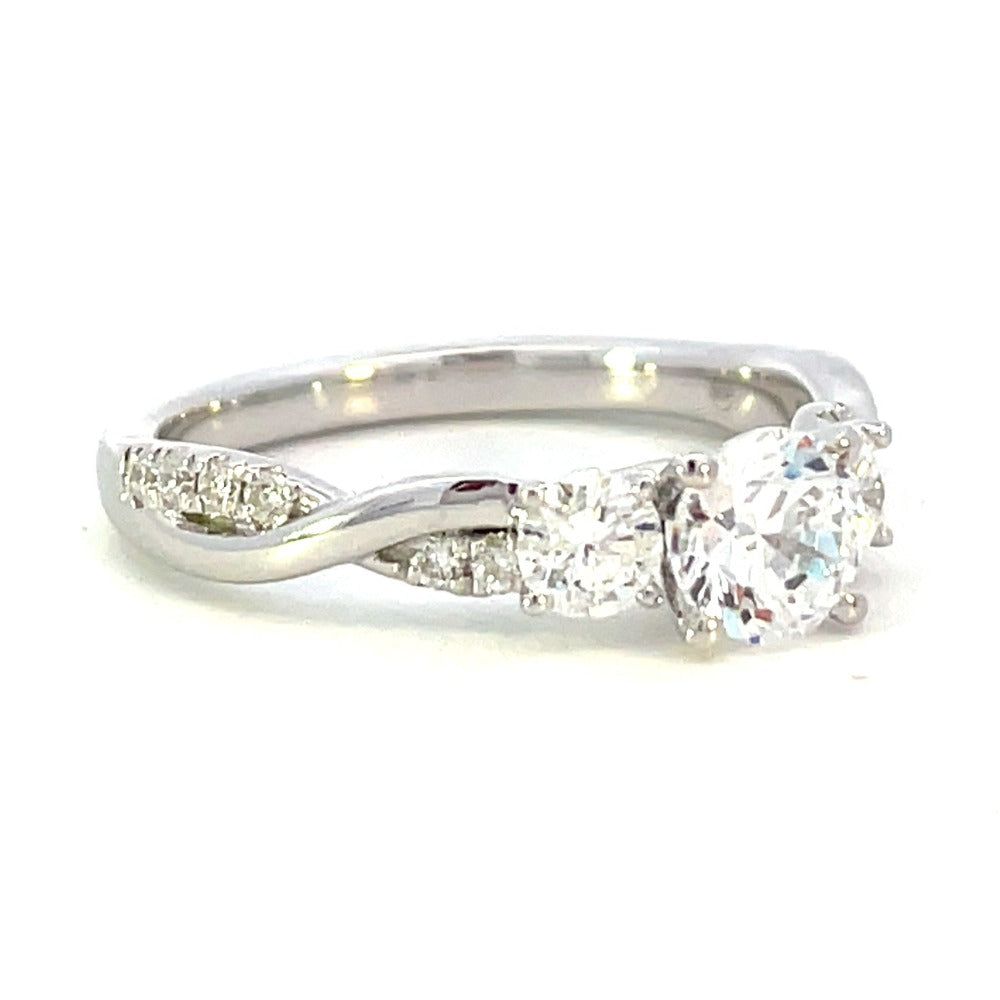 Semi-Set 14KW Sally K Diamond Engagement Ring with Twisted Shank 1/2 CTW side 1