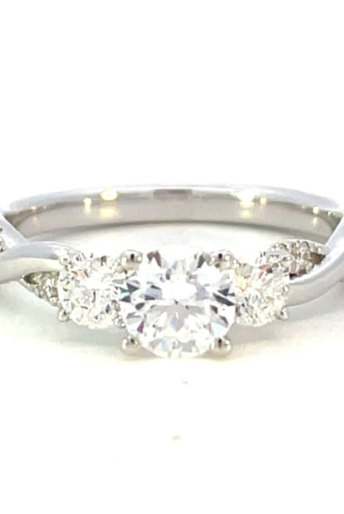 Semi-Set 14KW Sally K Diamond Engagement Ring with Twisted Shank 1/2 CTW