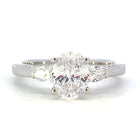 Semi-Set 14KW SallyK Diamond Engagement Ring with Pear Shaped Accents 3/8 CTW