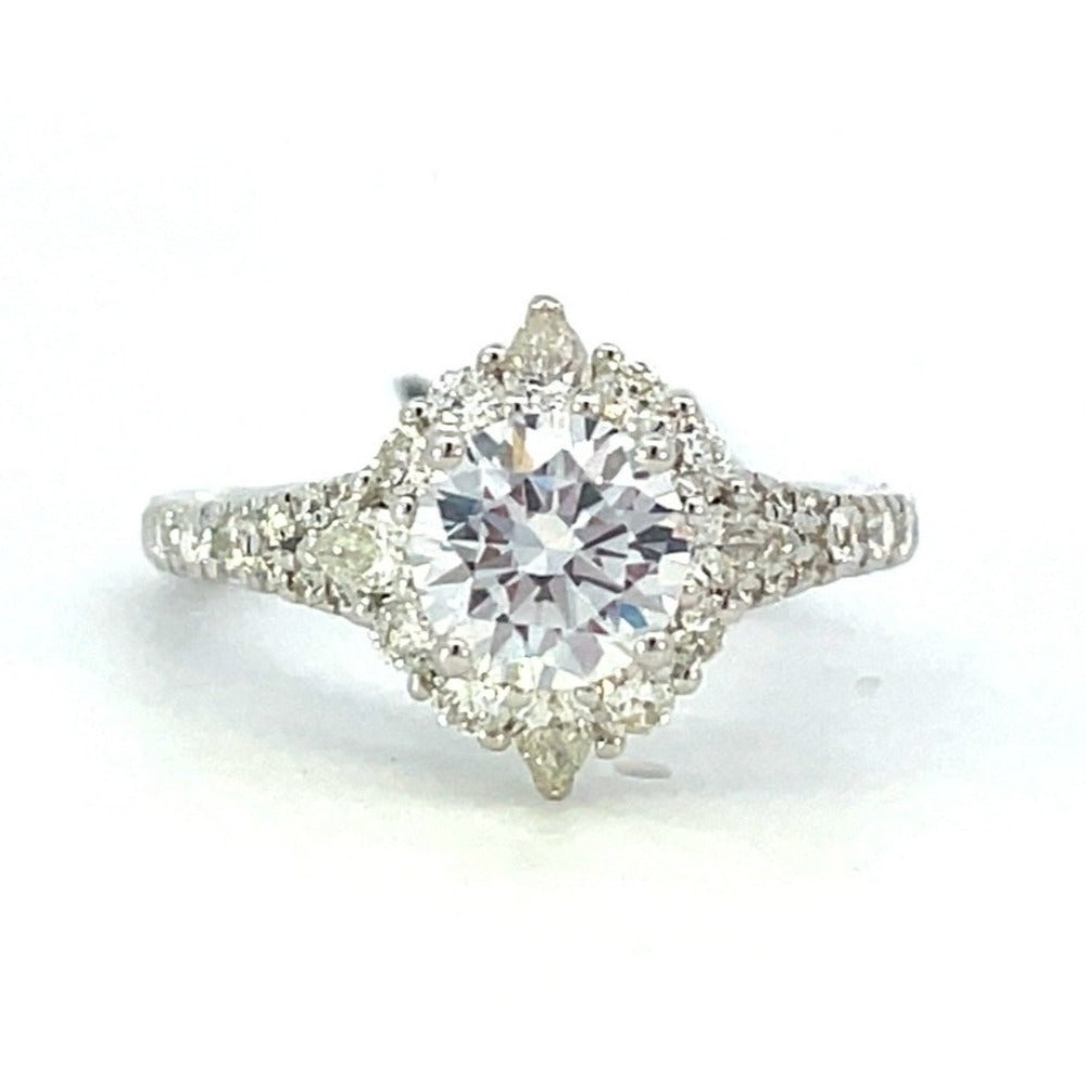Semi-Set SallyK Diamond Accented Engagement Ring with Halo 5/8 CTW