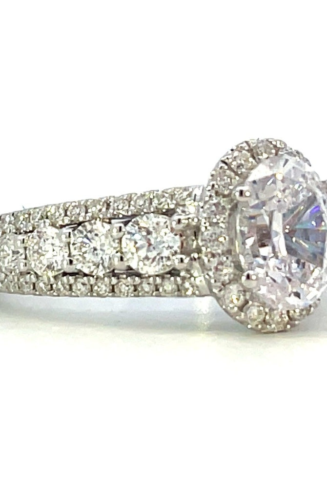 Semi-Set 14K White Gold SallyK Diamond Engagement Ring 1 CTW side 1