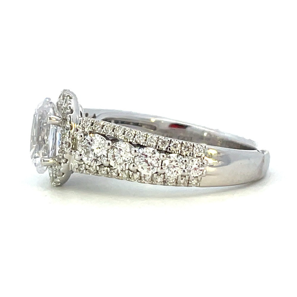 Semi-Set 14K White Gold SallyK Diamond Engagement Ring 1 CTW side 2
