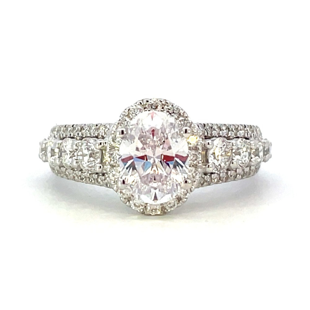 Semi-Set 14K White Gold SallyK Diamond Engagement Ring 1 CTW