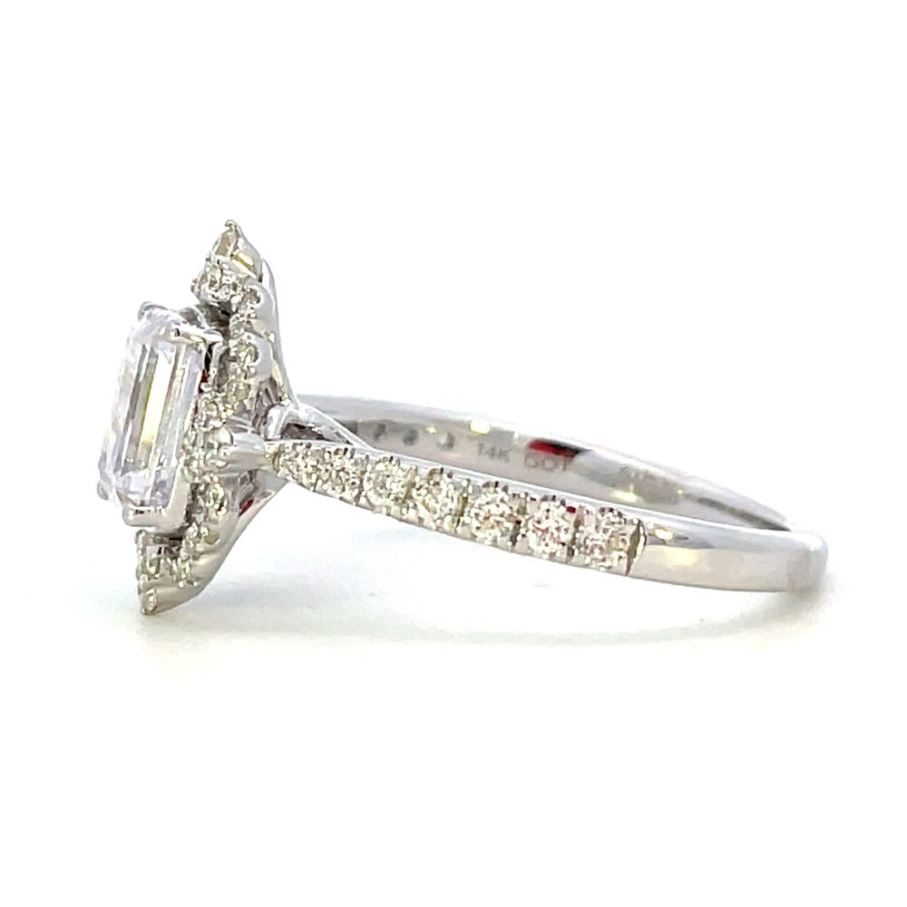 Semi-Set 14KW SallyK Vintage Inspired Diamond Engagement Ring 3/8 CTW side 2