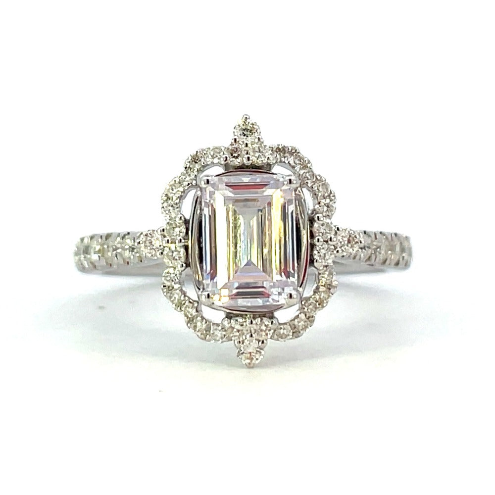 Semi-Set 14KW SallyK Vintage Inspired Diamond Engagement Ring 3/8 CTW