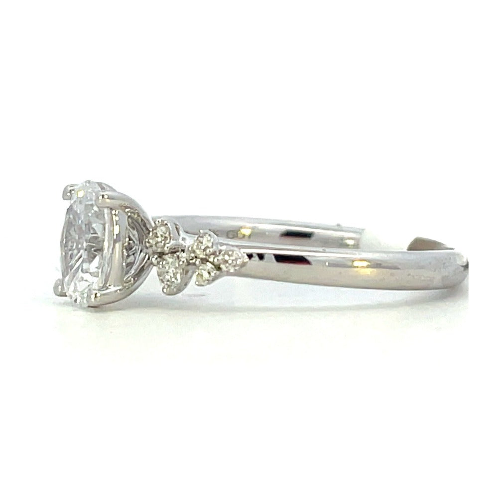 Semi-Set 14KW SallyK Diamond Engagement Ring with Side Accents 1/8 CTW side 2