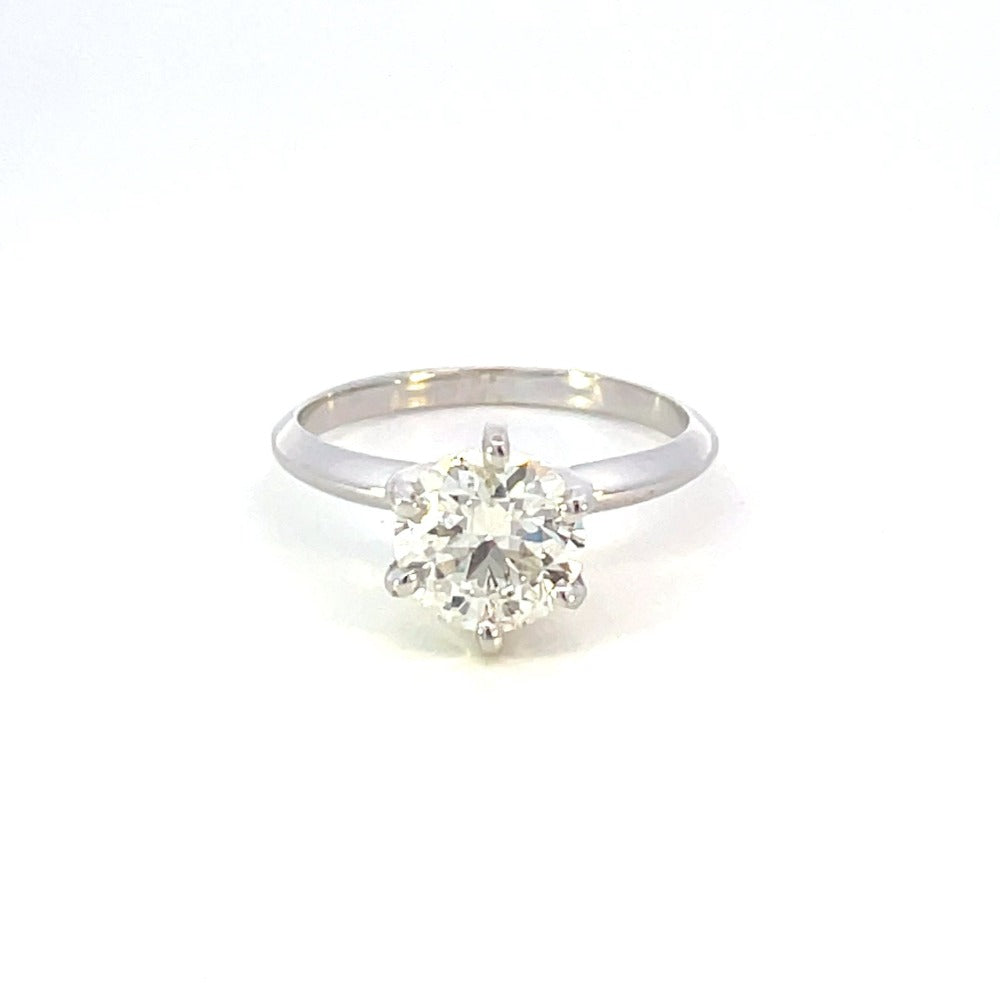 front view of 1.60 carat round diamond solitaire engagement ring