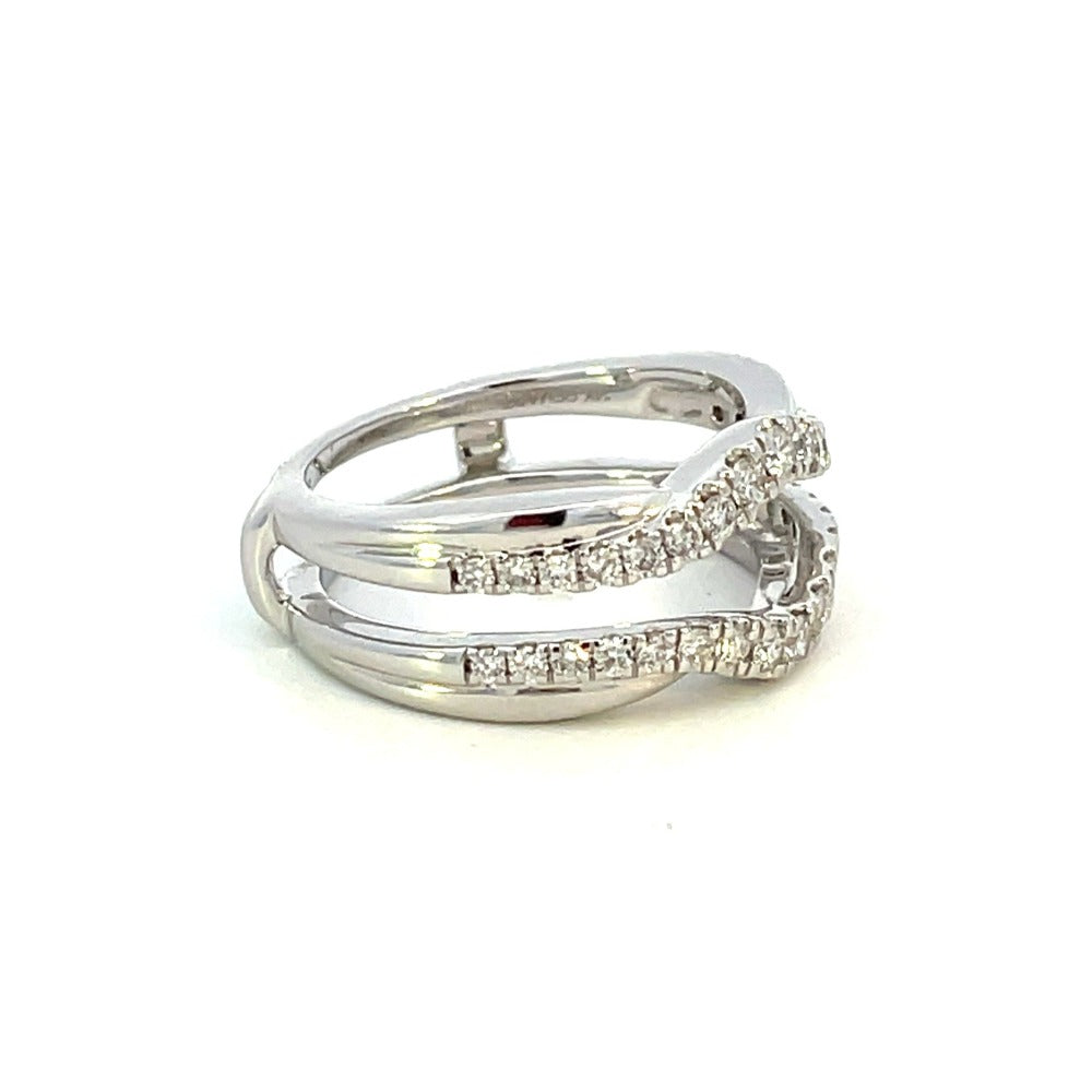 1/7ctw Diamond White Gold Ring Guard