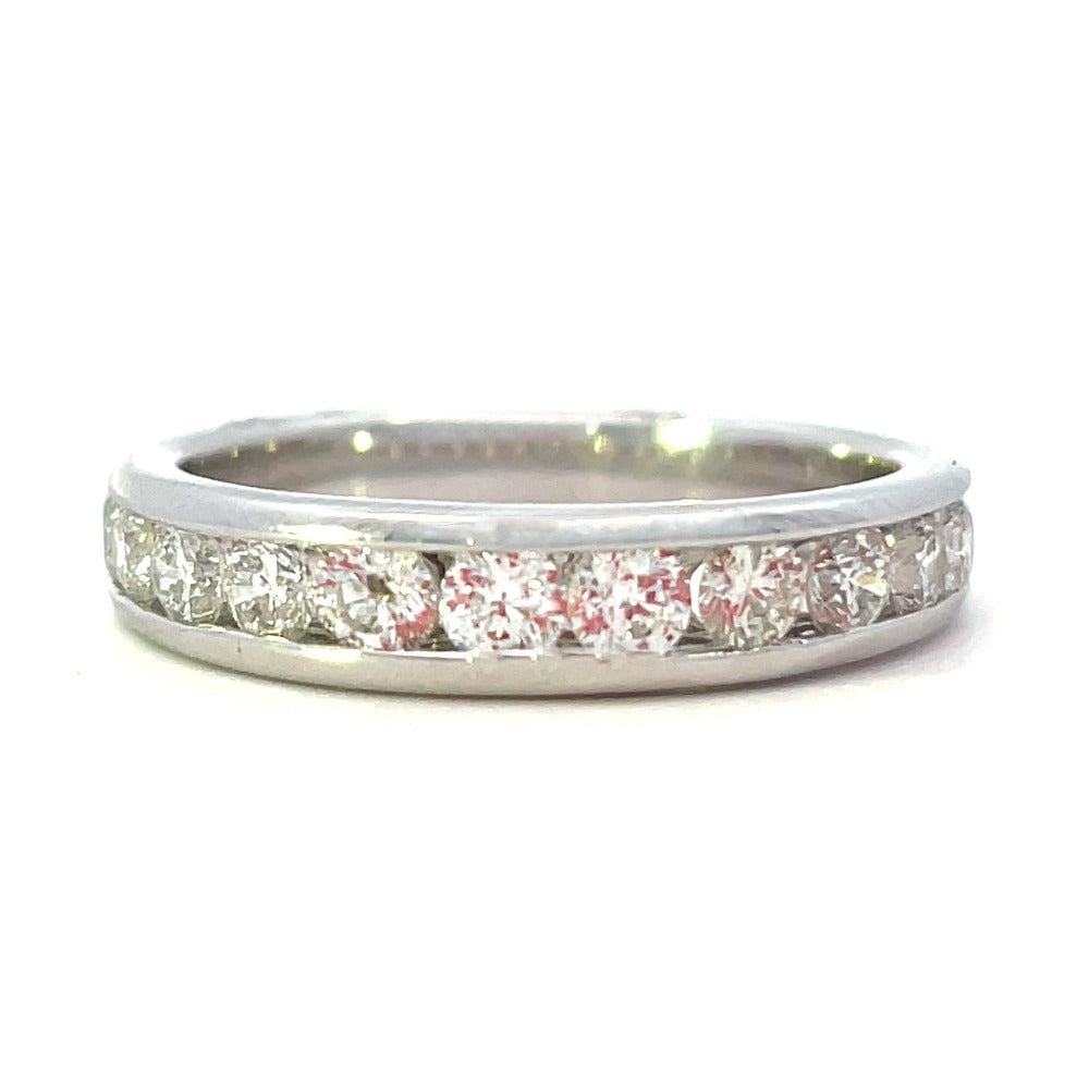 Diamond and 14K White Gold Channel Set Band