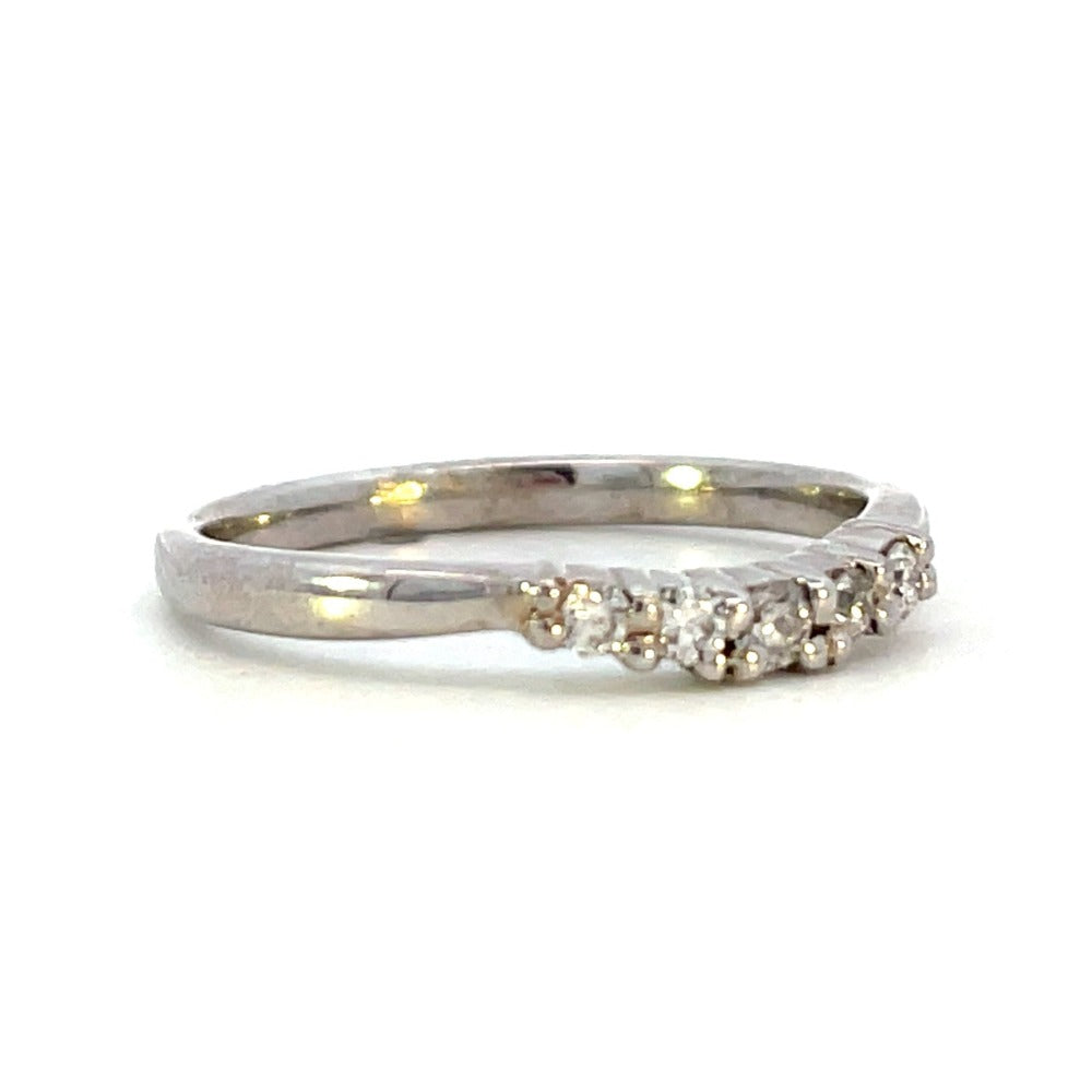 14KW Curved 5-Stone Diamond Band .16 CTW side 1
